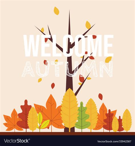 Welcome Autumn Background Royalty Free Vector Image