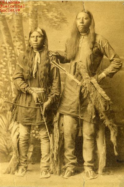 Unidentified And Old Wichita Aka Little Eagle Native American