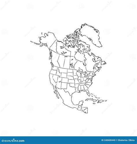 Map Of North America Map Concept North America Vector Sketch Stock