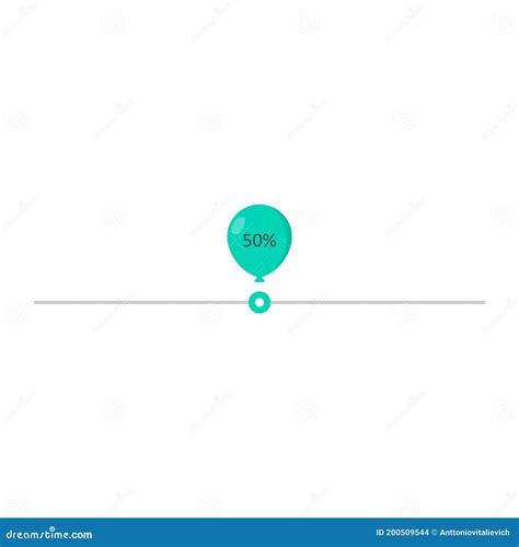 Line Slider Bar With Percent Balloon Icon Scroll Bar Concept Vector