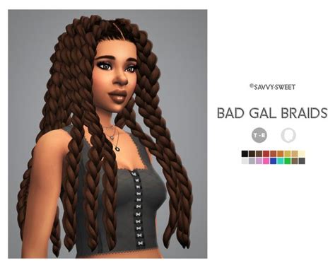 Bad Gal Braids Savvysweet On Patreon In 2020 Afro Hair Sims 4 Cc