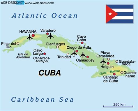 Mapa De Cuba Turístico
