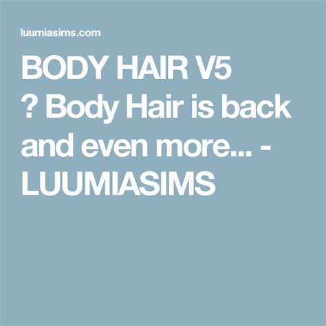 Body Hair V5 By Luumiasims Sims 4 Body Hair The Sims 4 Skin Sims 4