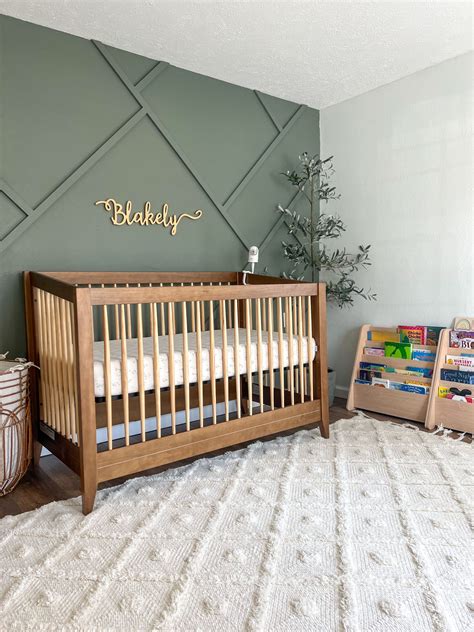 Green Board And Batten Accent Wall In Nursery Baby Boy Room Nursery
