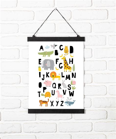 Animal Alphabet Poster I Abc Wall Art I Alphabet Print I Wall Etsy