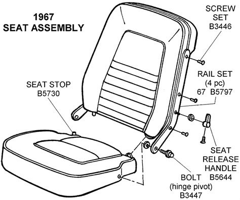 1967 Seat Assembly Diagram View Chicago Corvette Supply