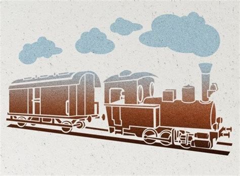 Stencil Steam Locomotive Etsy