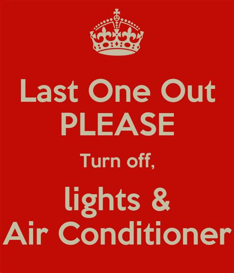 Please Turn Off Air Conditioner Sign Turn Off Air Conditioner Sign