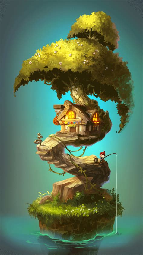 Artstation Tree House2 Yewon Lim Fantasy Tree Environment Concept
