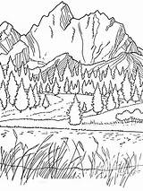 Coloring Mountains Printable sketch template