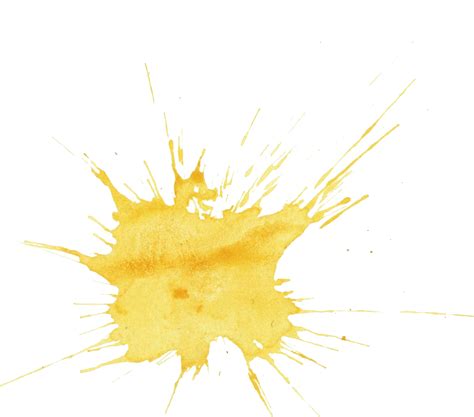 20 Yellow Watercolor Splatter Png Transparent