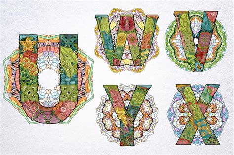Show More Zentangle Alphabet With Mandalas By Watercolor Fantasies