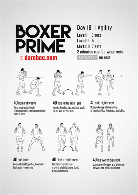 Boxer Prime Day Fitness Program Boxing Training Workout Kickboxing Workout Boxing Techniques