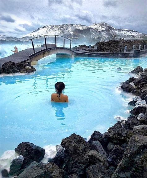 Relaxing In A Natural Hot Springs At Blue Lagoon Iceland 💧with S