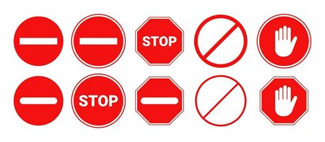 Red Stop Sign Isolated Vector Stop Hand Sign 2041163 Vector Art At