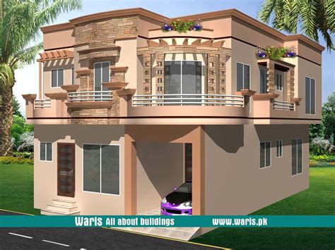 Waris House 3d View Elevation 30x45 In Gujranwala Pakistan Classic