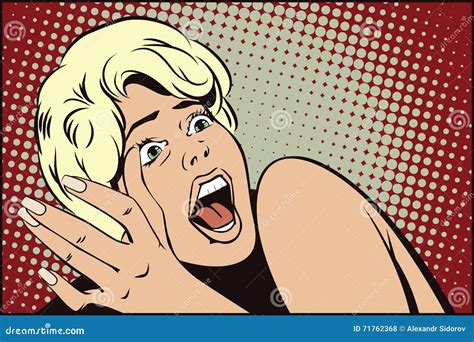People Horror Faces Vector Extremely Surprised Young Shock Portrait Frightened Character
