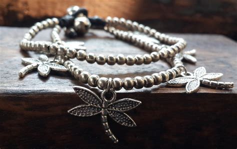 Fair Trade Thai Hill Tribe Silver Bead And Charm Bracelet Dragonfly Harem Pants