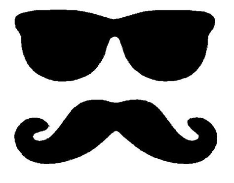 Glasses And Moustache Mustache Silhouette Applique Instant Etsy Uk
