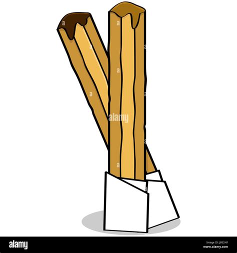 Cartoon Illustration Of The Traditional Spanish Pastry Called Churros
