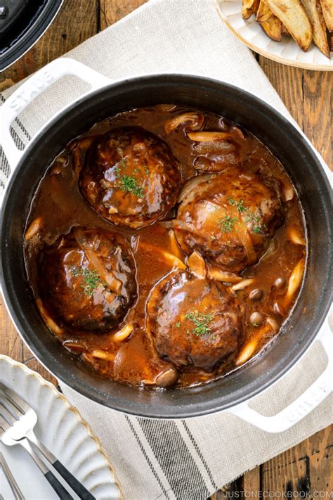 Japanese Stewed Hamburger Steak Nikomi Hambagu 煮込みハンバーグ • Just One