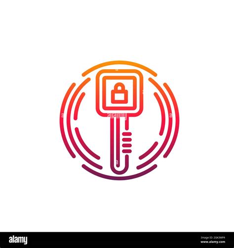 Cyber Security Icon With Vector Digital Access Key And Padlock Network