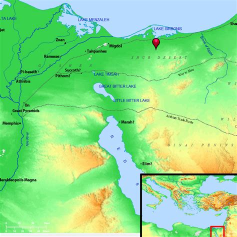 Bible Map Shur Desert