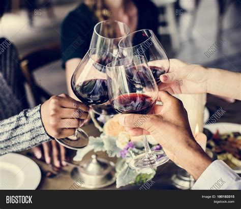 Friends Clinging Wine Image And Photo Free Trial Bigstock