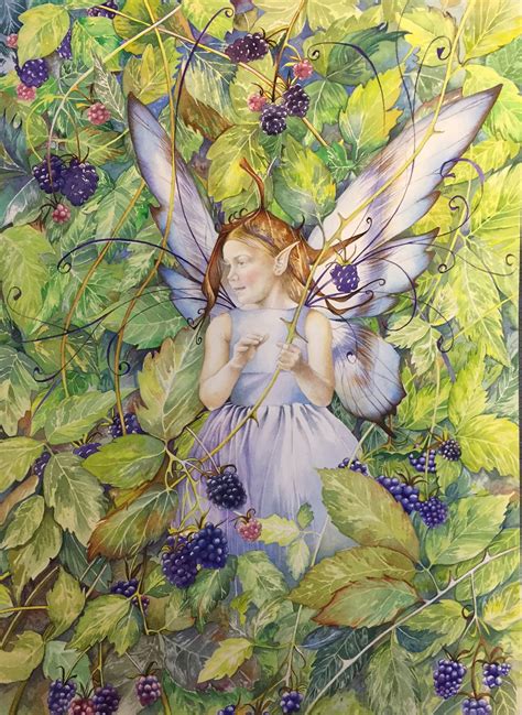 Bramble Fairy Drawing By Bonnie Helen Hawkins Fantasy Fruit Flower
