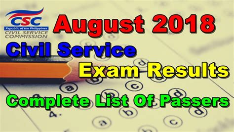 Civil Service Exam Results Cse Ppt August Complete List Of Passers