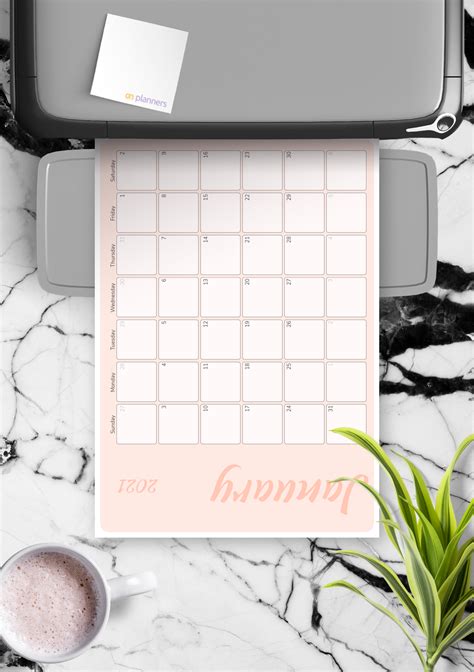 Download Printable Colored Pink Monthly Calendar PDF