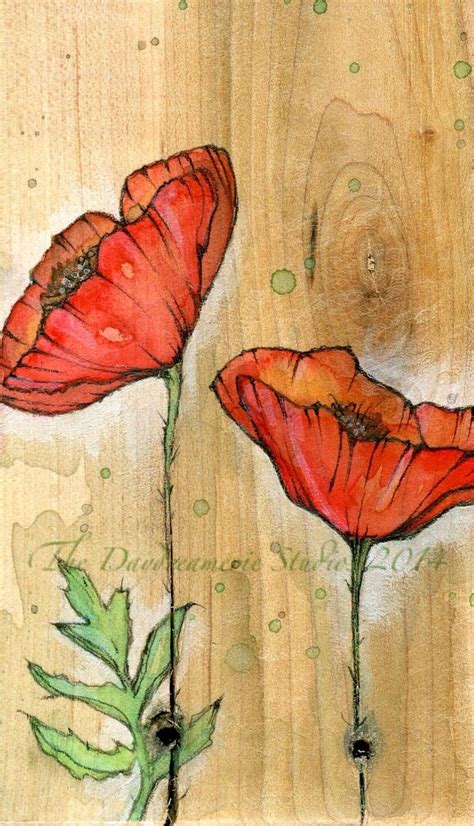 Watercolor Poppies Poppy Painting Art
