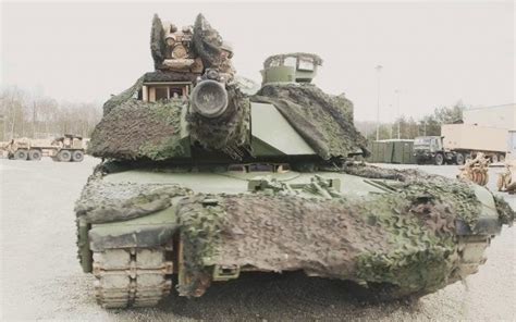 Us Tanks In Europe Painted With Green Paint For Camouflage Business