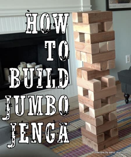 Our giant jenga is sure to delight both players and spectators in a gritting race to the top of the tower. DIY Jumbo Jenga - Homestead & Survival
