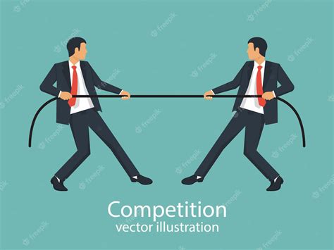 Premium Vector Competition Concept Business People Businessmen In