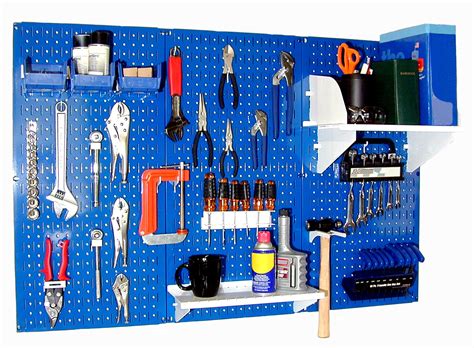 The pegboard is constructed from galvanized steel, making it significantly stronger and capable of bearing more weight than traditional. Wall Control Standard Workbench Metal Pegboard Tool ...