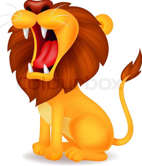 Lion Cartoon Roaring Stock Vector Colourbox