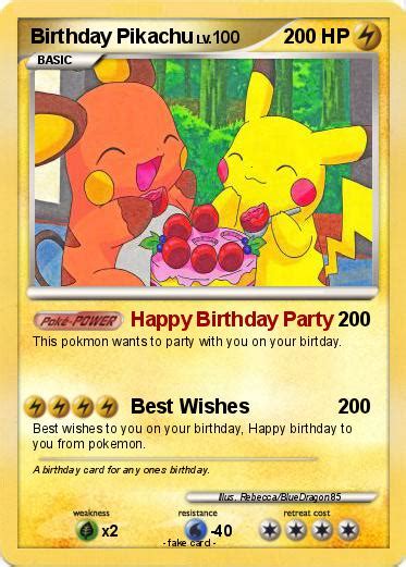 Pokémon Birthday Pikachu 38 38 Happy Birthday Party My Pokemon Card