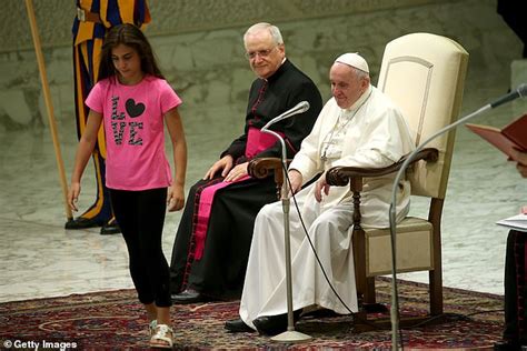 Smiling Pope Francis Allows Ill Girl To Play On The Stage During