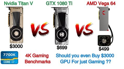 Nvidia Titan V Vs Nvidia Gtx 1080 Ti Vs Amd Vega 64 4k Gaming