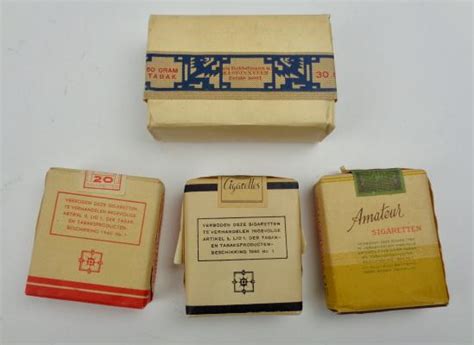 Imcs Militaria 3 Dutch Packages Cigarettes And One Tabacco