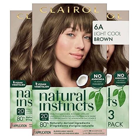 Clairol Natural Instincts Demi Permanent Hair Dye 6a Light Cool Brown