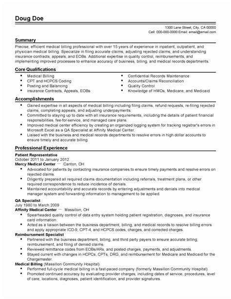 Medical Biller Resume Template Tips Tricks And Examples Kye Trend