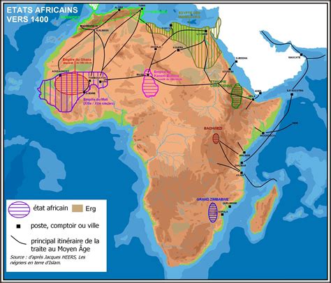 Historical Map Of Africa Circa 1400 Full Size