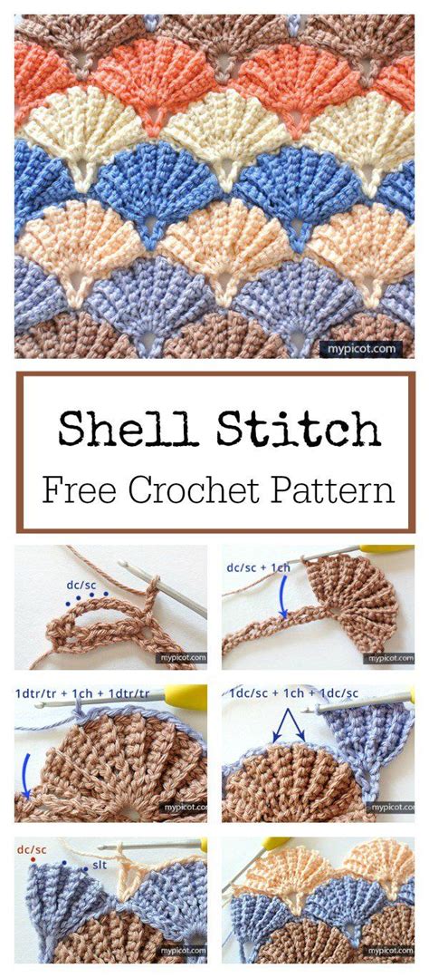 Beautiful Shell Stitch Free Crochet Pattern Muschelstich Häkeln