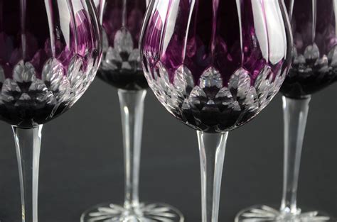 Purple Glassware Now Gorgeous Purple Balloon Goblet Lead Crystal Stemware Each Glass