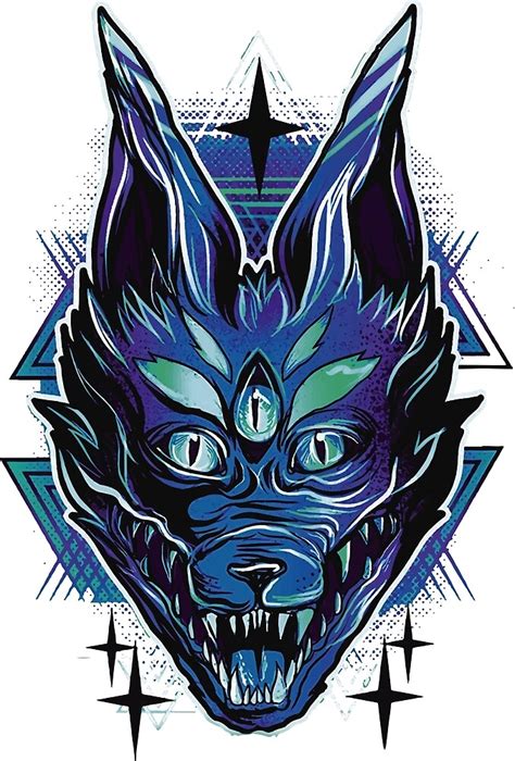 Trippy Wolf Brutal Drawing Art By Faliz321 Redbubble