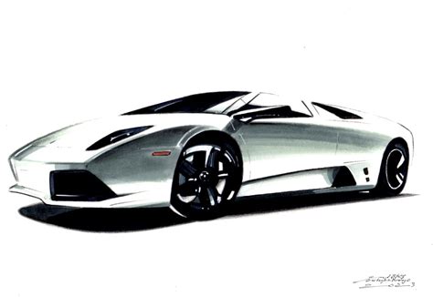 Originele Tekening Lamborghini Lamborghini Murcielago Baes Gerald