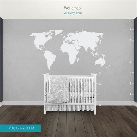 World Map Wall Decal Living Room Dining Office Home Decor Etsy