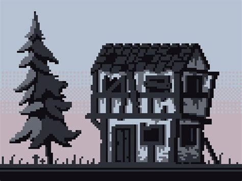 Bandw House Arte Em Pixels 8bit Art Pixel Art